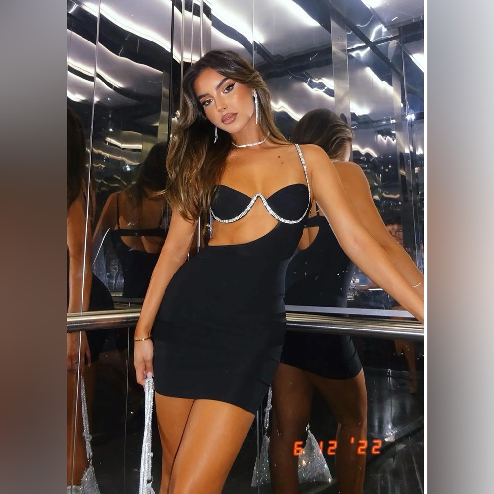 Turn Back Time Mini Dress Black